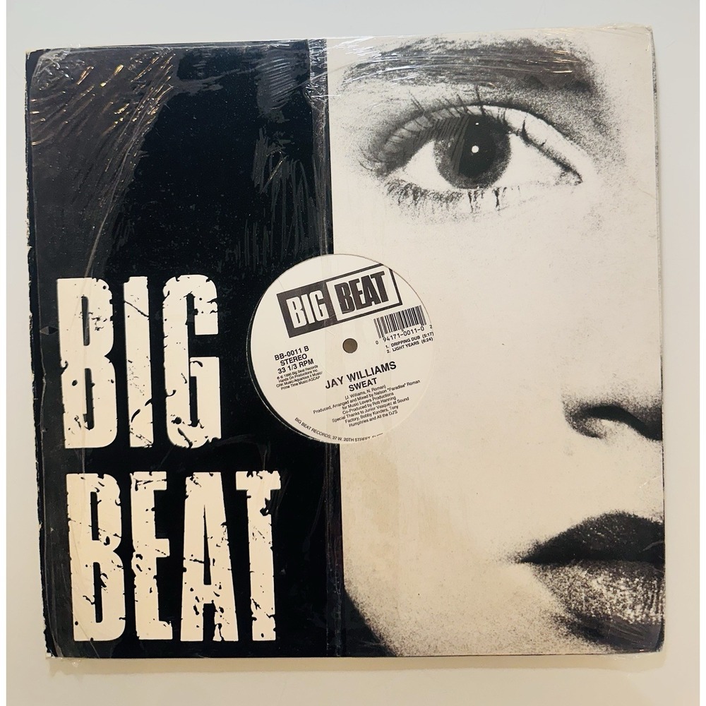 Jay Williams ' Sweat ' 12" Vinyl US‎ 1990 Electronic BB-0011 Big Beat Records